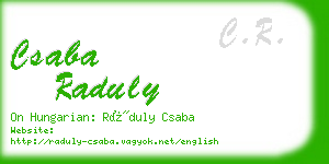 csaba raduly business card